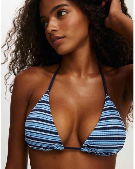 Cotton On Blue String Triangle Bikini Top