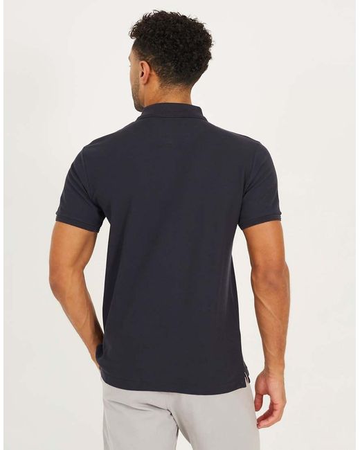Brave Soul Blue Cotton Short Sleeve Polo Shirt for men