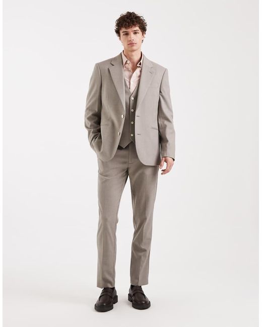 ASOS Natural Slim Suit Vest for men