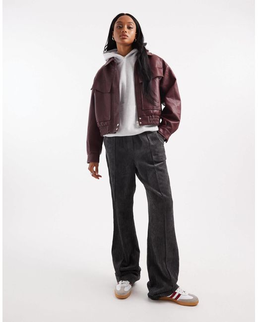 Asos design tall - pantalon en velours côtelé à enfiler ASOS en coloris Gray