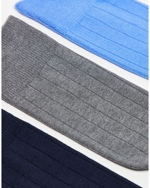 Confezione da 3 paia di calzini , grigi e navy con logo di Polo Ralph Lauren in Blue da Uomo