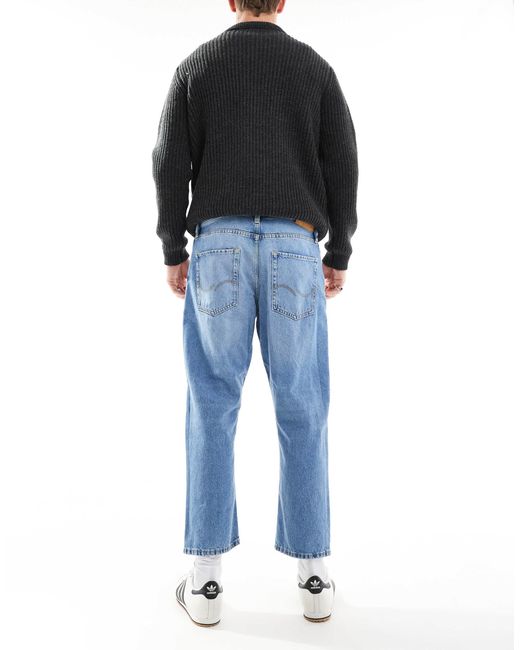 Jack & Jones – mark – verkürzte straight jeans in Blue für Herren