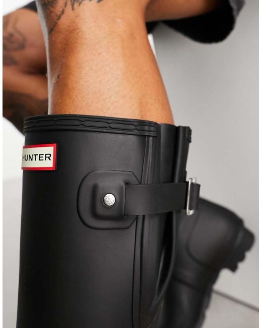 Hunter Black Original Side Adjustable Wellington Boots for men