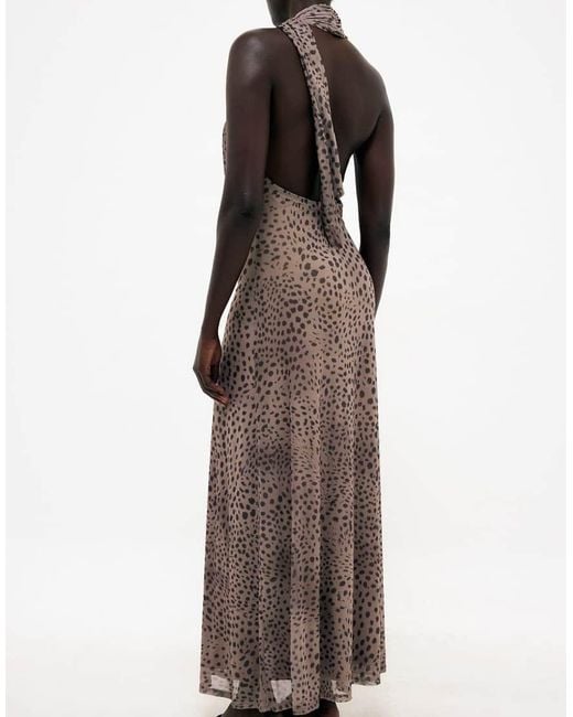 NA-KD Brown Halterneck Maxi Dress