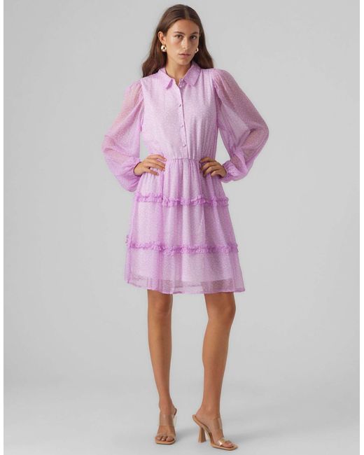 Vero Moda Purple – hemdkleid