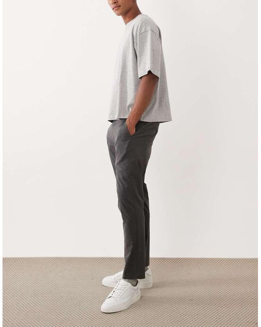 Mango Gray Slim Fit Trouser With Elasticated Waistband