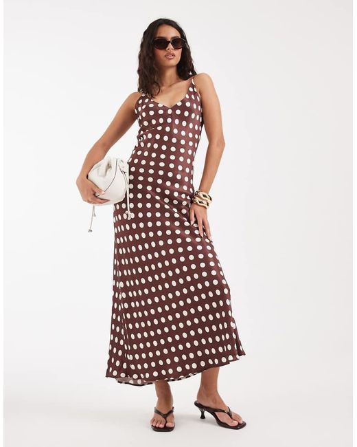 River Island White Polka Dot Slip Dress