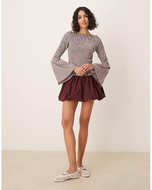 ASOS Top Met Uitlopende Mouwen in het Brown
