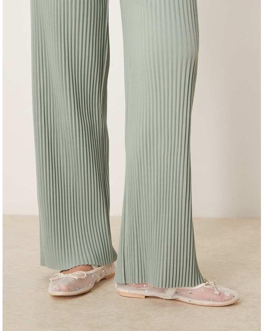 Y.A.S Multicolor High Waisted Wide Leg Plisse Trousers