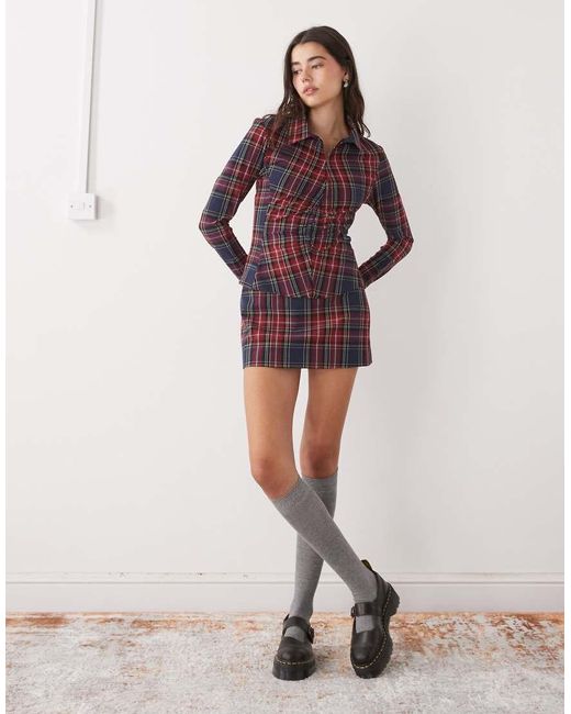 Weekday Red Co-ord Mini Skirt
