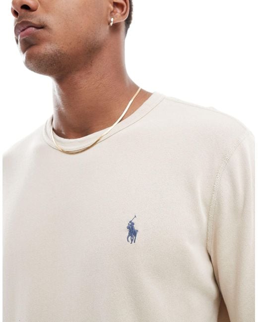 Polo Ralph Lauren Blue Icon Logo Spa Terry Sweatshirt for men
