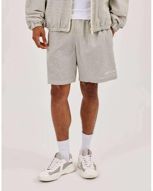 CERNUCCI Natural Check Relaxed Short With Piping for men