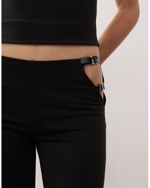 Lioness Natural Rebel Low Rise Cut Out Buckle Strap Detail Pants
