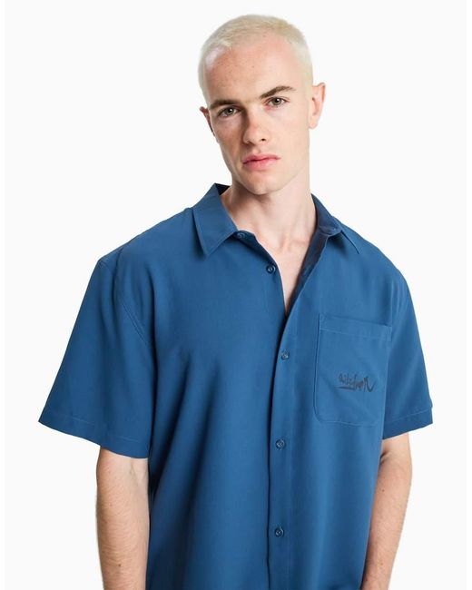 Quiksilver Blue Yg Lithium Short Sleeve Shirt for men
