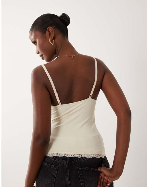 Cotton On White Hold Me Lace Trim Cami