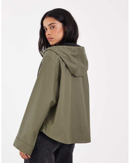 ONLY Green Hooded Rain Jacket