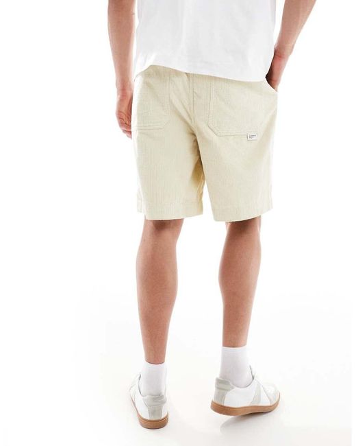 ASOS Natural Long Length Corduroy Shorts for men