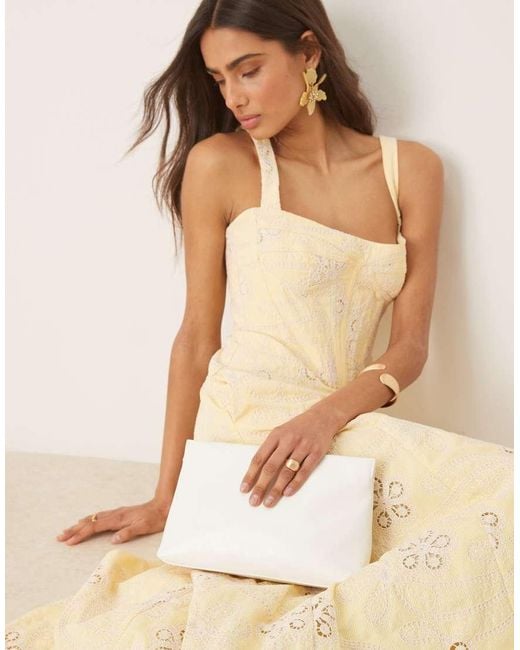 ASOS Natural Zip Top Clutch Bag
