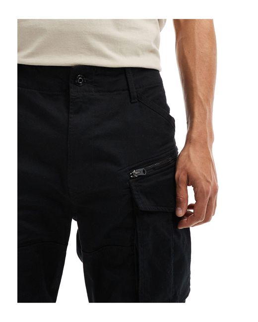 G-Star RAW Black Rovic Relaxed Cargo Shorts for men