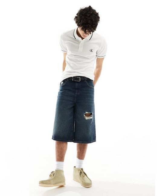 Calvin Klein White Tipping Slim Polo for men