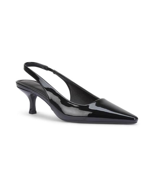 SEQWL White Slingback Low Heel Shoes With Buckle Closure