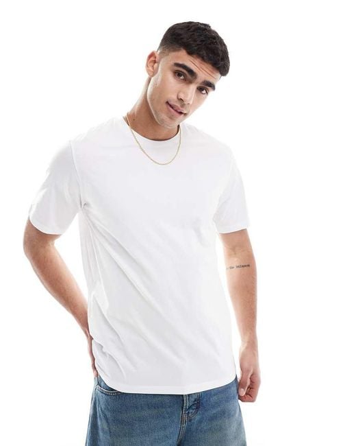 Jack & Jones White Mercerised T-shirt for men