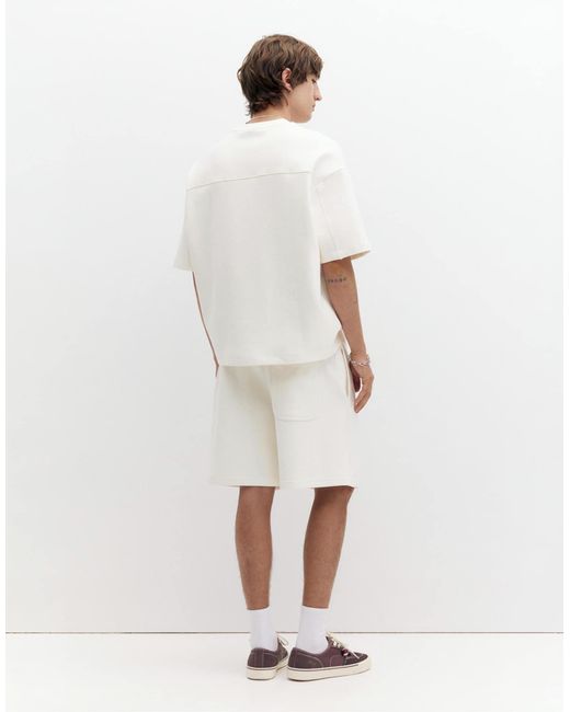 Bermuda molletonné en maille interlock - cassé Pull&Bear pour homme en coloris White