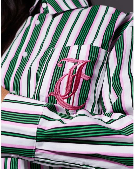 Juicy Couture Blue Co-ord Logo Long Sleeve Pyjama Shirt