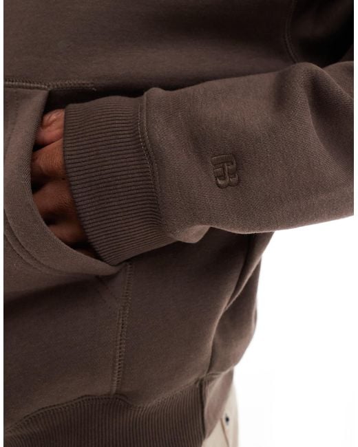 Pull&Bear – kastiger kapuzenpullover in Brown für Herren