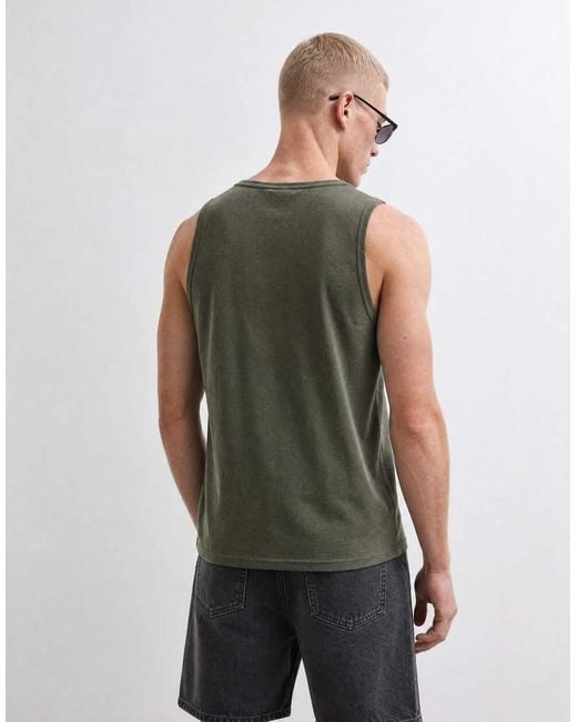 ASOS Green Boxy Oversized Regular Fit Tank for men