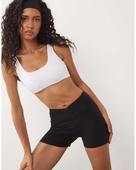 4505 Black Wrap Waist Booty Short