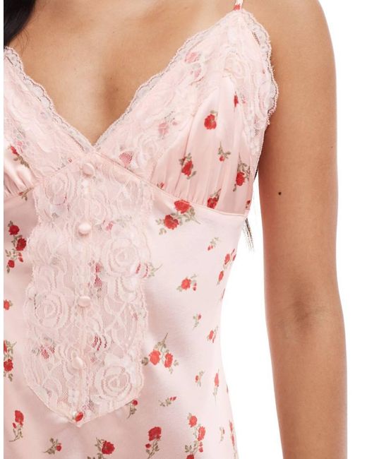 Miss Selfridge Pink Satin Cami Mini Dress
