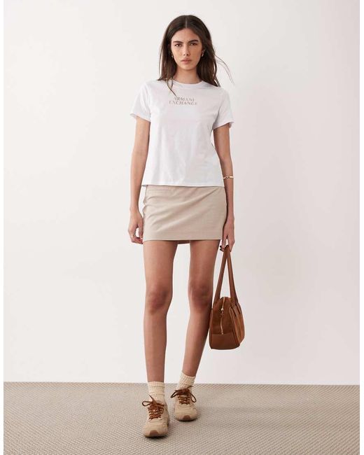 ARMANI EXCHANGE White Central Logo T-shirt