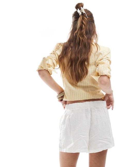 Superdry White Linen Shorts