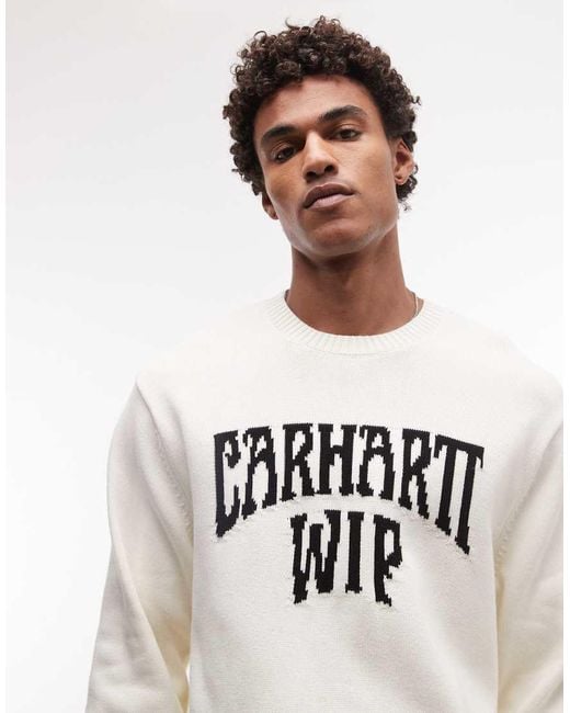 Carhartt White Deck Knit Jumper for men