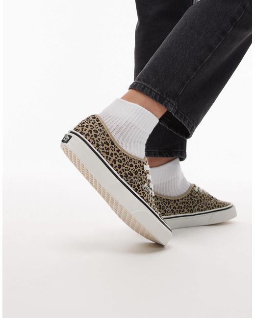 Authentic - baskets à imprimé léopard - noir Vans en coloris Black