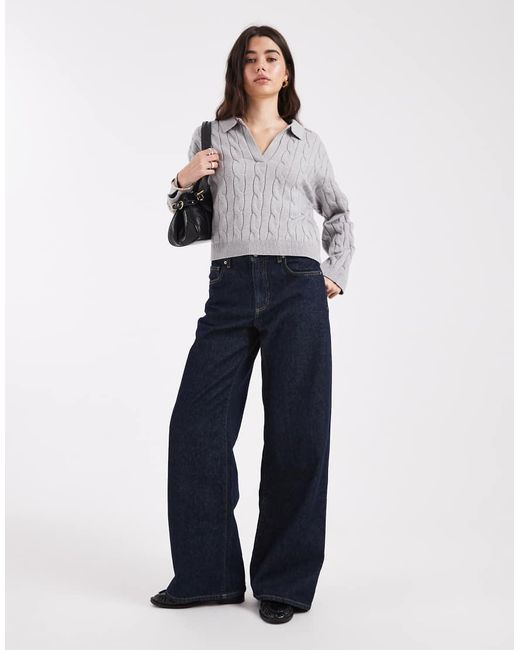 Cotton On Gray Luxe Collar Sweater