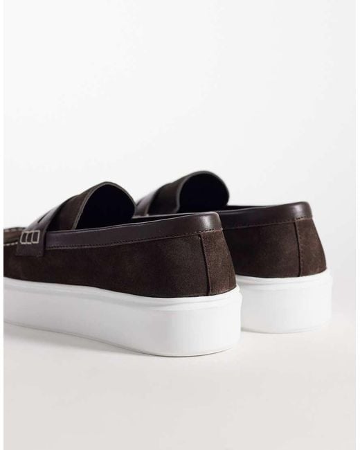 ASOS White Penny Loafer With Cupsole for men