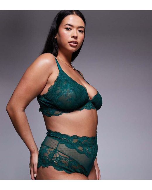 Braguitas De Talle Alto De Encaje Lola De Asos Design Curve ASOS de color Green