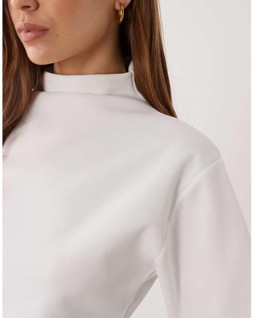 ASOS White Short Sleeve With High Neck Top