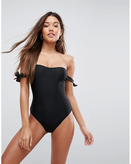 black bardot swimsuit