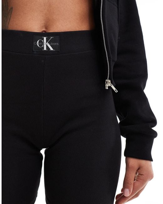 Calvin Klein Black Rib legging Shorts