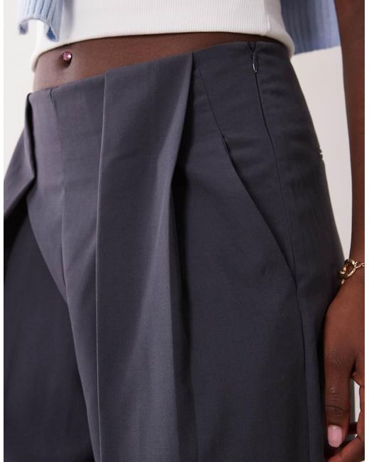 Mango Blue Pleat Front Tailored Trouser