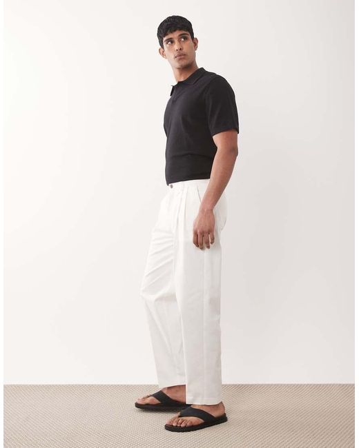 ASOS White Tailored Cotton Rich Oversized Tapered Chino Pants for men