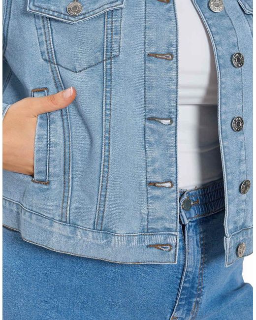 Yours Clothing Blue Denim Jacket