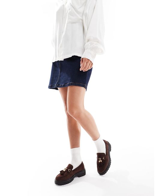 SEQWL Natural Jeep Chunky Tassel Loafers