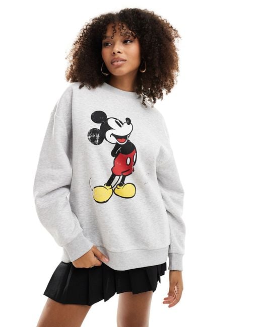 ASOS White Oversized Sweat With Mickey Licence Graphic
