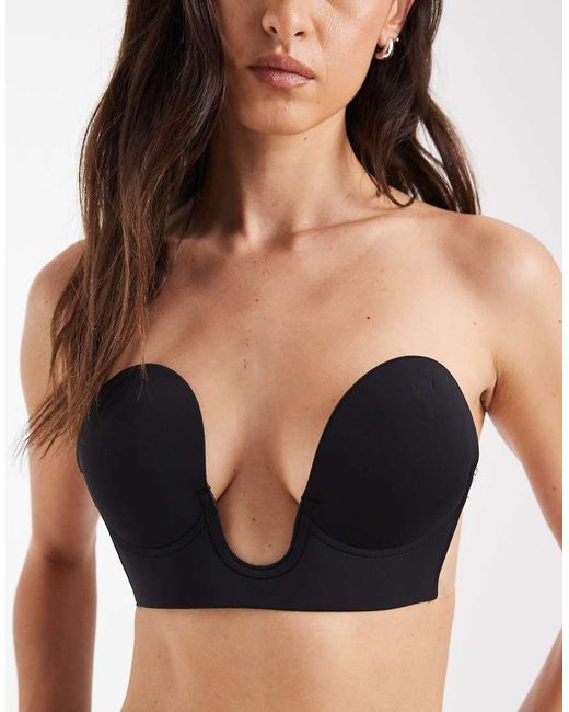 ASOS Black Backless Strapless Plunge Bra With Stick On Wing
