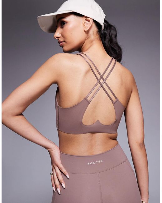 Bo&Tee Gray Bo+tee Sports Bra