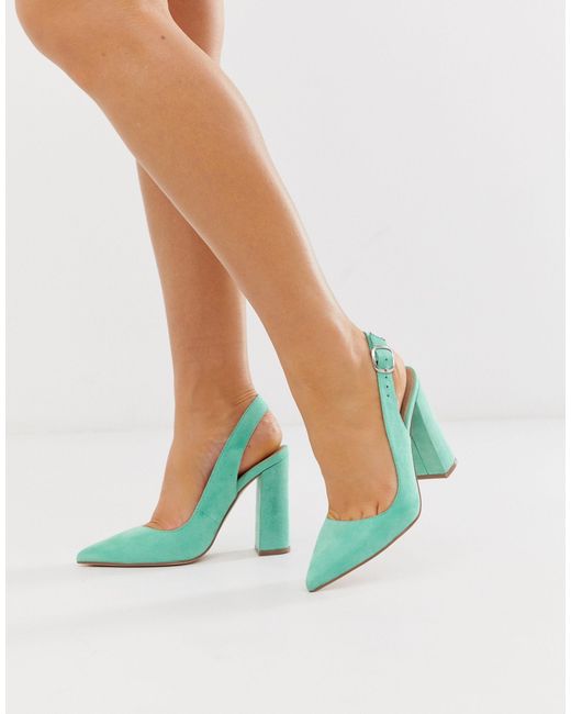 wide fit green heels